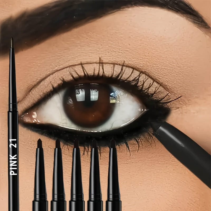 5-Pack Waterproof & Sweat-Proof Black Eyeliner Pencil - Long-Lasting, Smudge-Proof For Bold Eye Makeup, Easy Glide Formula for Perfect Wings - Black