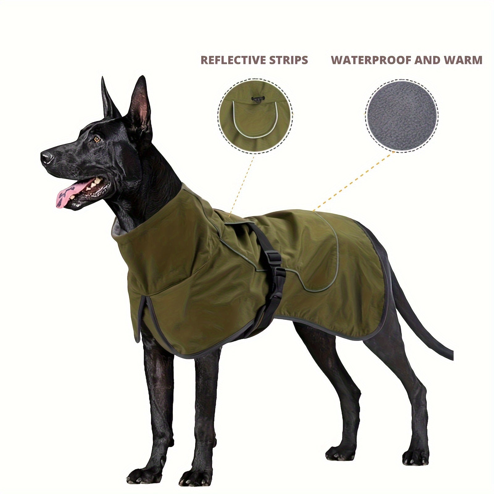 Double-Layer Winter Dog Jackets, Dog Coats For Large Dogs In Winter, Dog Raincoat - Waterproof Dog Clothes Christmas Gift