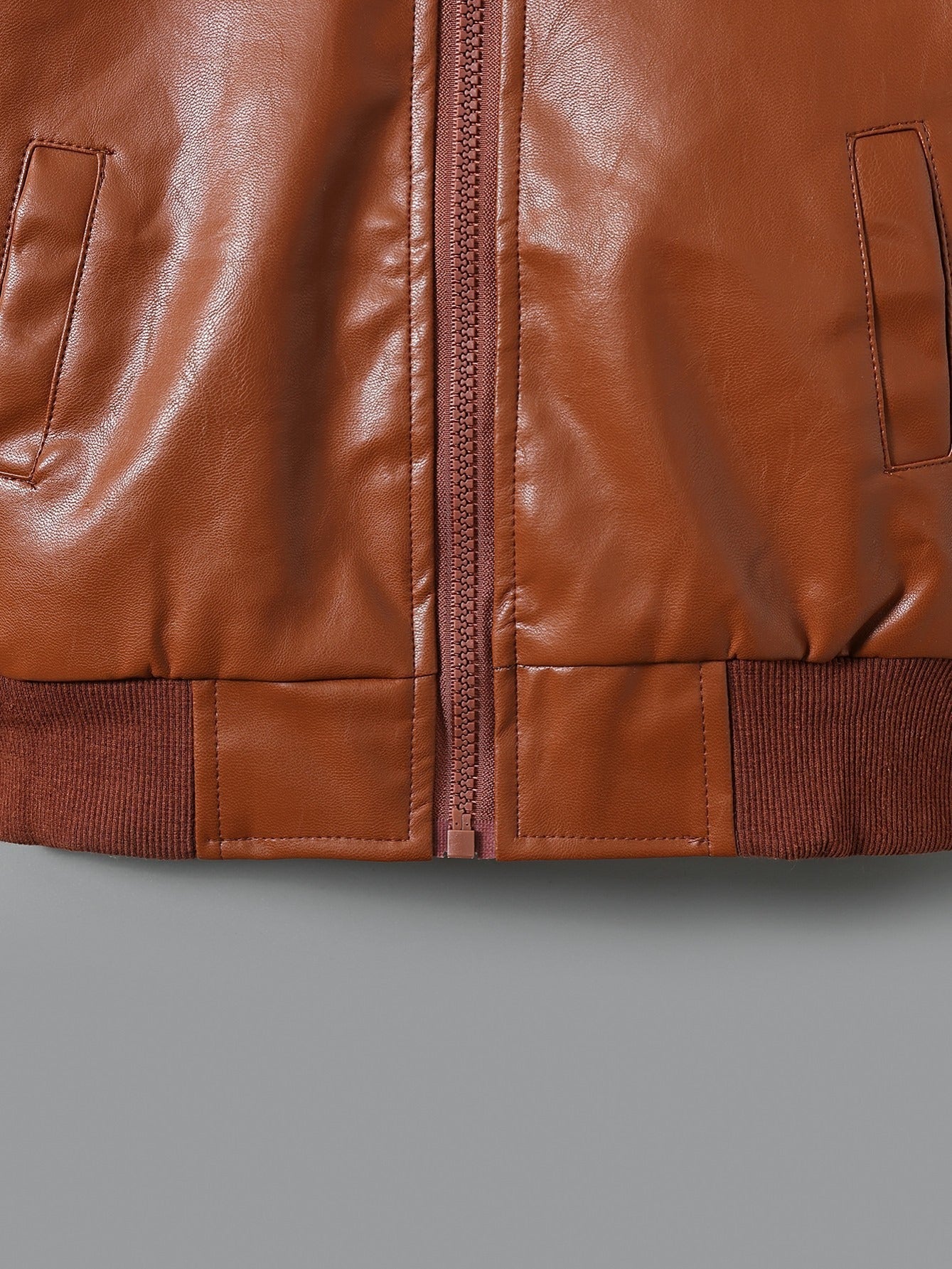 Boys' Cozy Fleece-Lined Zip-Up Jacket - Casual Stand Collar, Long Sleeve Outerwear for Fall/Winter