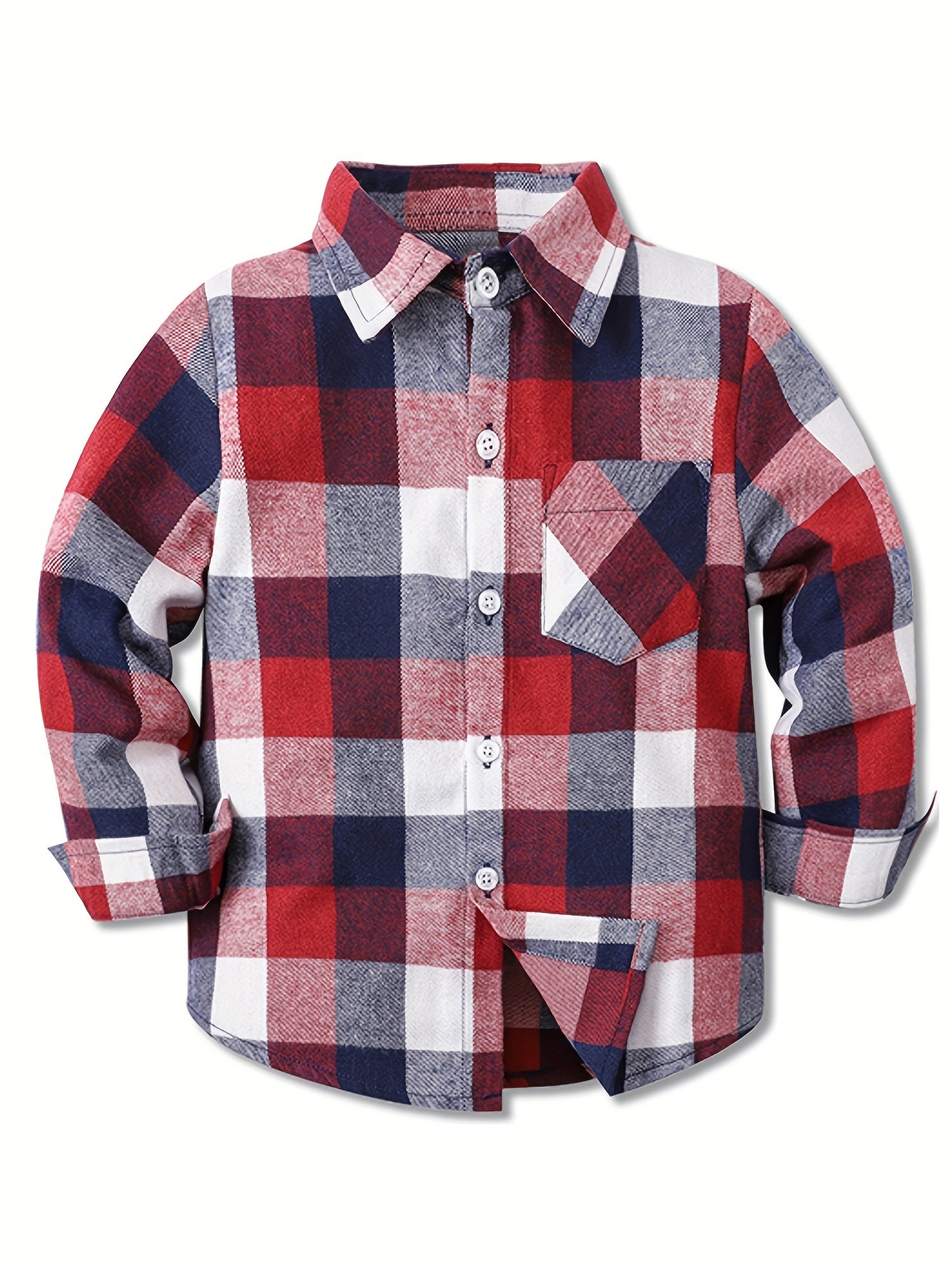 Baby Boys Plaid Shirts Button Down Long Sleeve Blouse Tops Kids Clothes