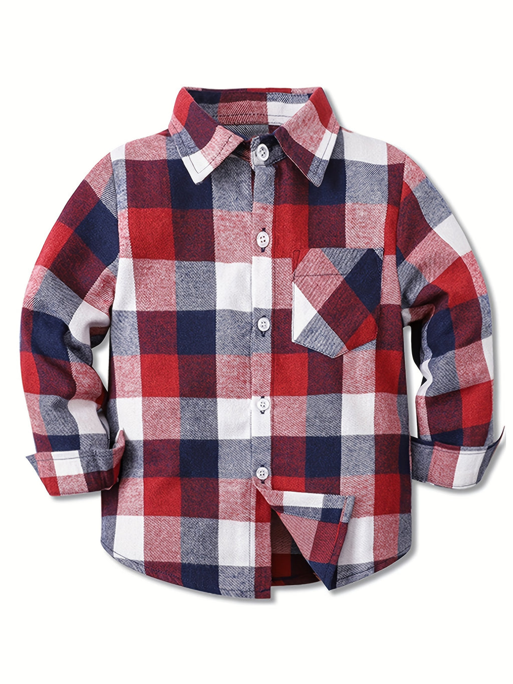 Baby Boys Plaid Shirts Button Down Long Sleeve Blouse Tops Kids Clothes