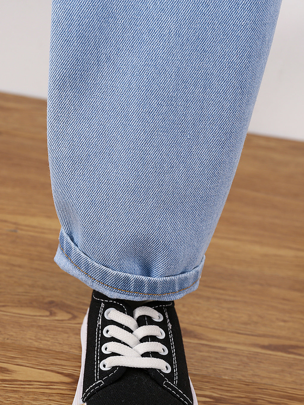 Girls Ripped Tapered Jeans, Cartoon Pattern Elastic Waistband Denim Jeans Kids Clothes