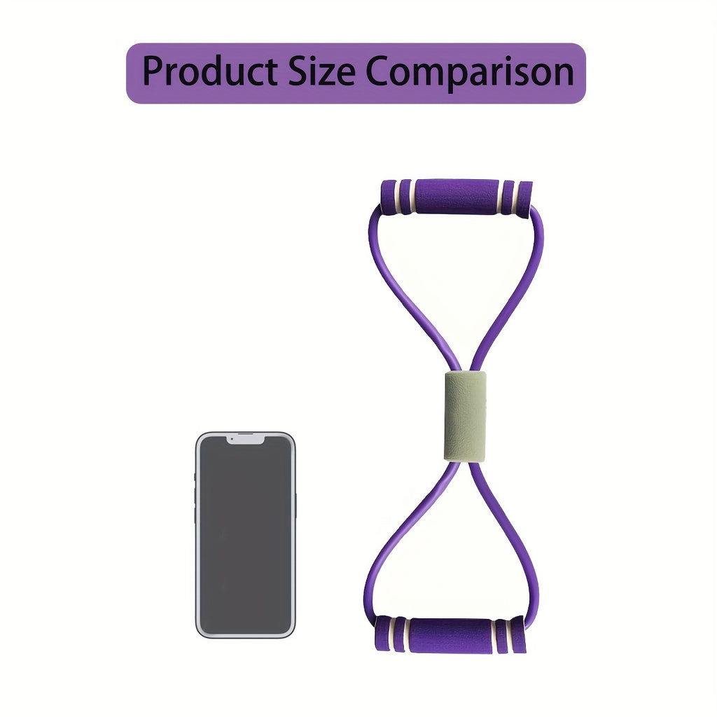 8-shaped Tension Belt With Handles, Elastic Yoga Resistance Band, Chest Expansion Belt For Arm & Leg Stretching, Workout, Yoga, Pilates, Suitable For Beginner