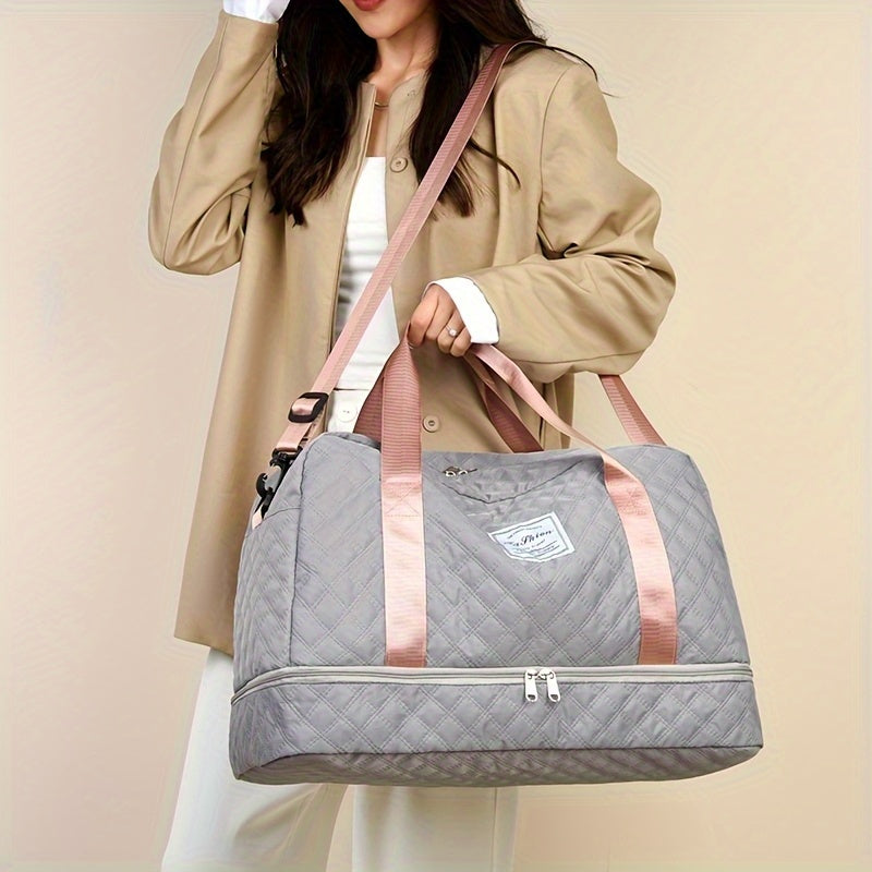 [Luxury Travel Bag] Extra Large Luxury Women's Gym Duffel Travel Bag | Multifunctional with Wet/Dry Separation, Convenient Side Pockets, and Independent Shoe Compartment - Lightweight Maternity Bag Storage Bag for Short Trip