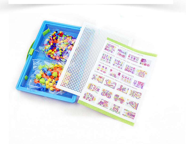 Diikamiiok 296pcs Plastic Mushroom Nail Building Blocks Puzzles Kids Educational Game Color Cognition Intellectual Educational Toys For Children Gifts Easter Gift Christmas, Halloween Gift