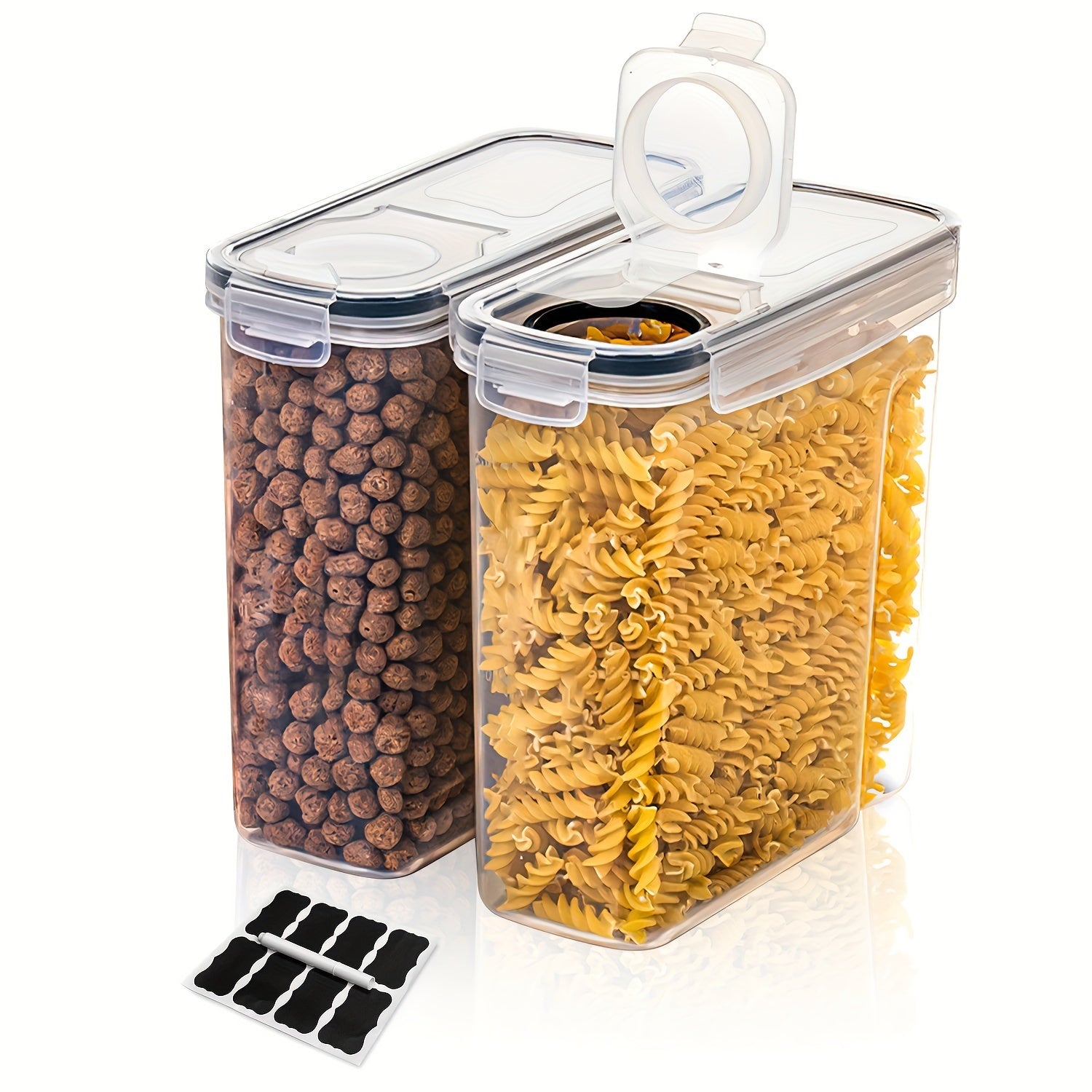 Set of 2/4 Cereal Storage Containers, Made from Bpa-Free Plastic, Designed to Be Airtight for Storing Food. Each Container Holds 2.5 Liters (88 Ounces) And Is Suitable for Cereals, Snacks, And Sugar. This 4pcs Set Includes Ce