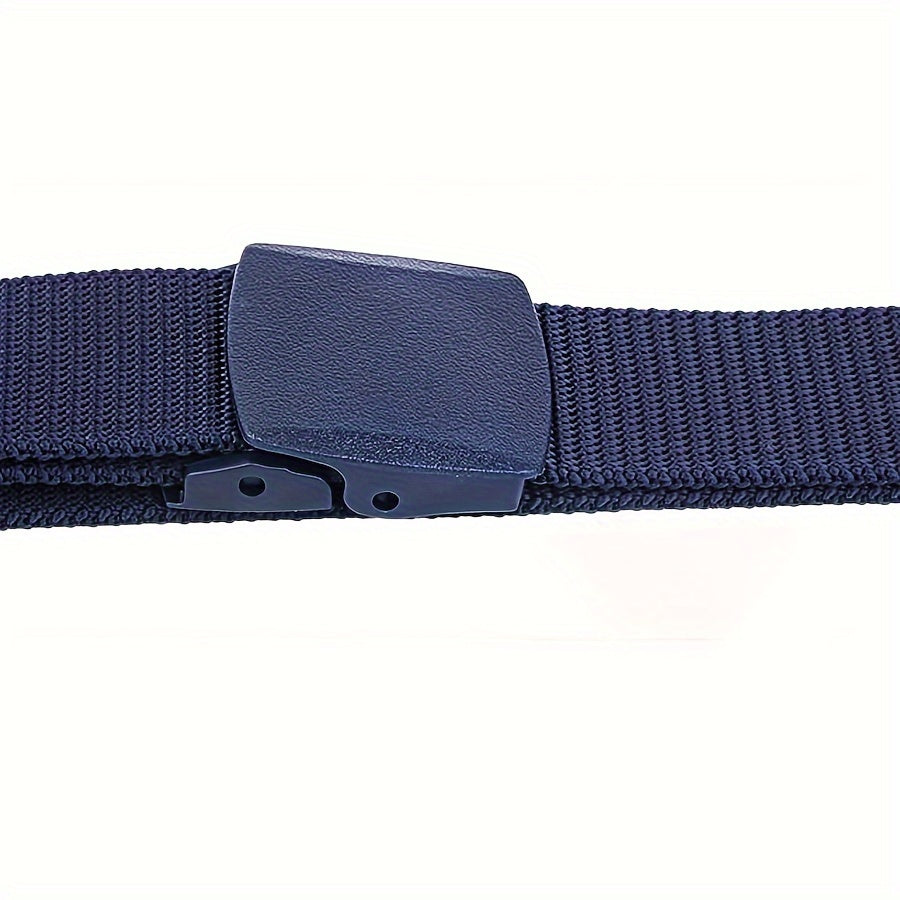 Nylon belt men's women's hypoallergenic belt non-metallic belt buckle military training smooth buckle nylon belt over security pants belt youth student korean casual outdoor tide