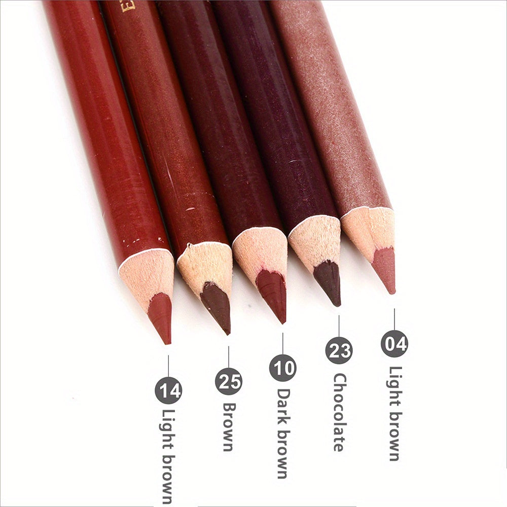 Wooden Makeup Pen With Pencil Sharpener Black Pearlescent White Multi-color Lip Liner Eyeliner Lying Silkworm Eyebrow Pencil Multi-purpose Makeup Tool Valentine's Day Gifts