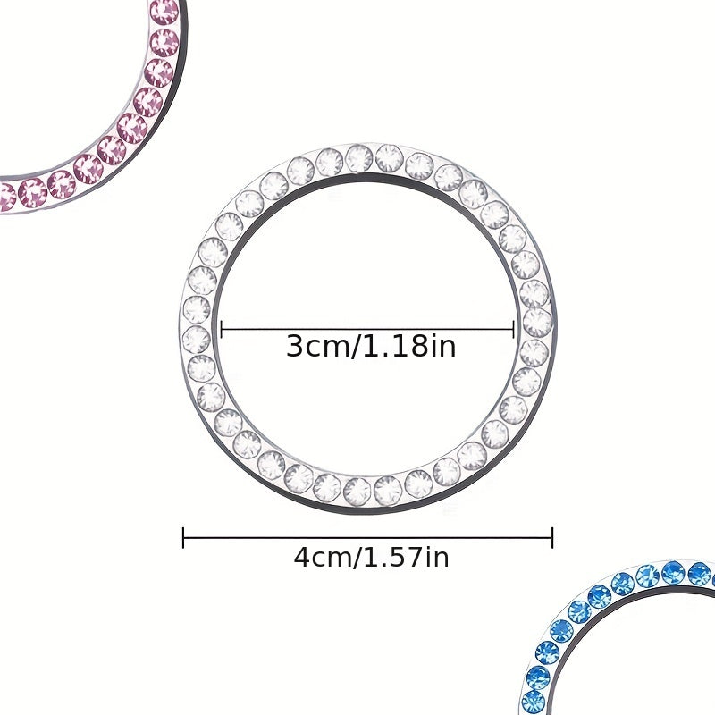 Rhinestone Decoration One-Button Start Ignition Ring - Car Accessory - Thanksgiving Christmas New Year Gift