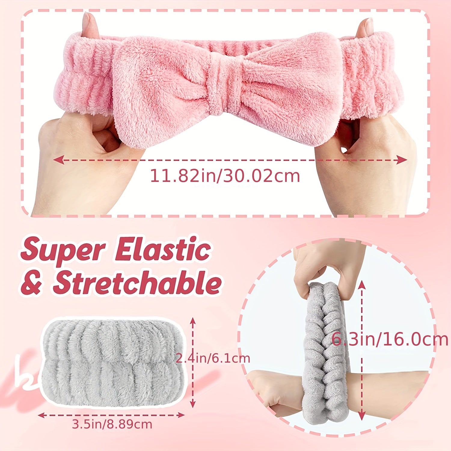 3Pcs Headbands And Wristband Set For Face Washing Microfiber Women's Hairbands Wrist Towels Set For Bath, Makeup And Fitness