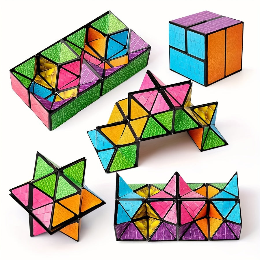 [Magic Cube] 3D Hexagon Magic Cube | Infinity Puzzle for Youngsters, Space Geometry Flip Toy, Brain Boost & Relax, Mixed Colors, ABS Material