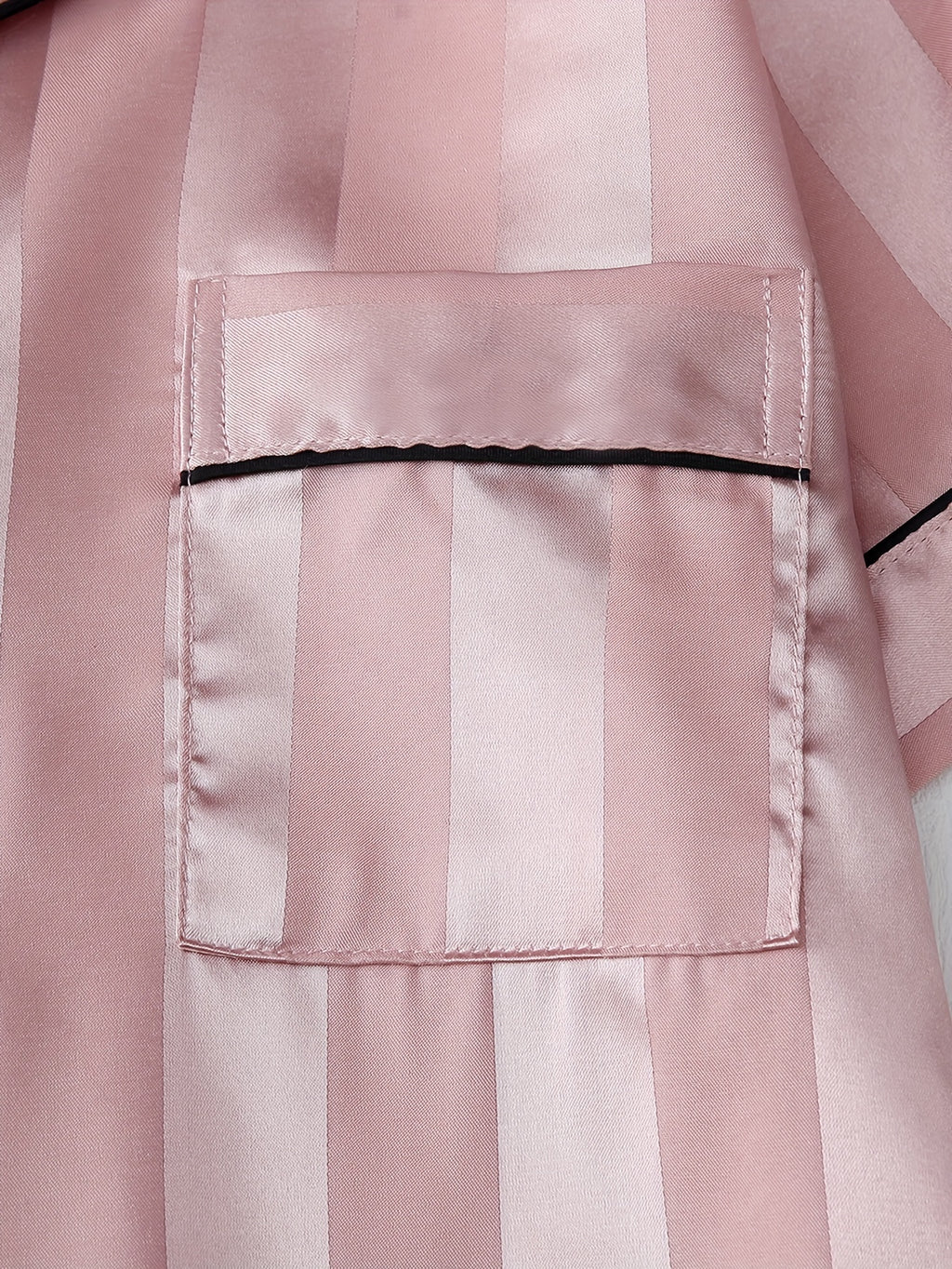 2 Sets Women's Striped Satin Casual Pajama Set, Short Sleeve Buttons Lapel Top & Shorts, Comfortable Relaxed Fit