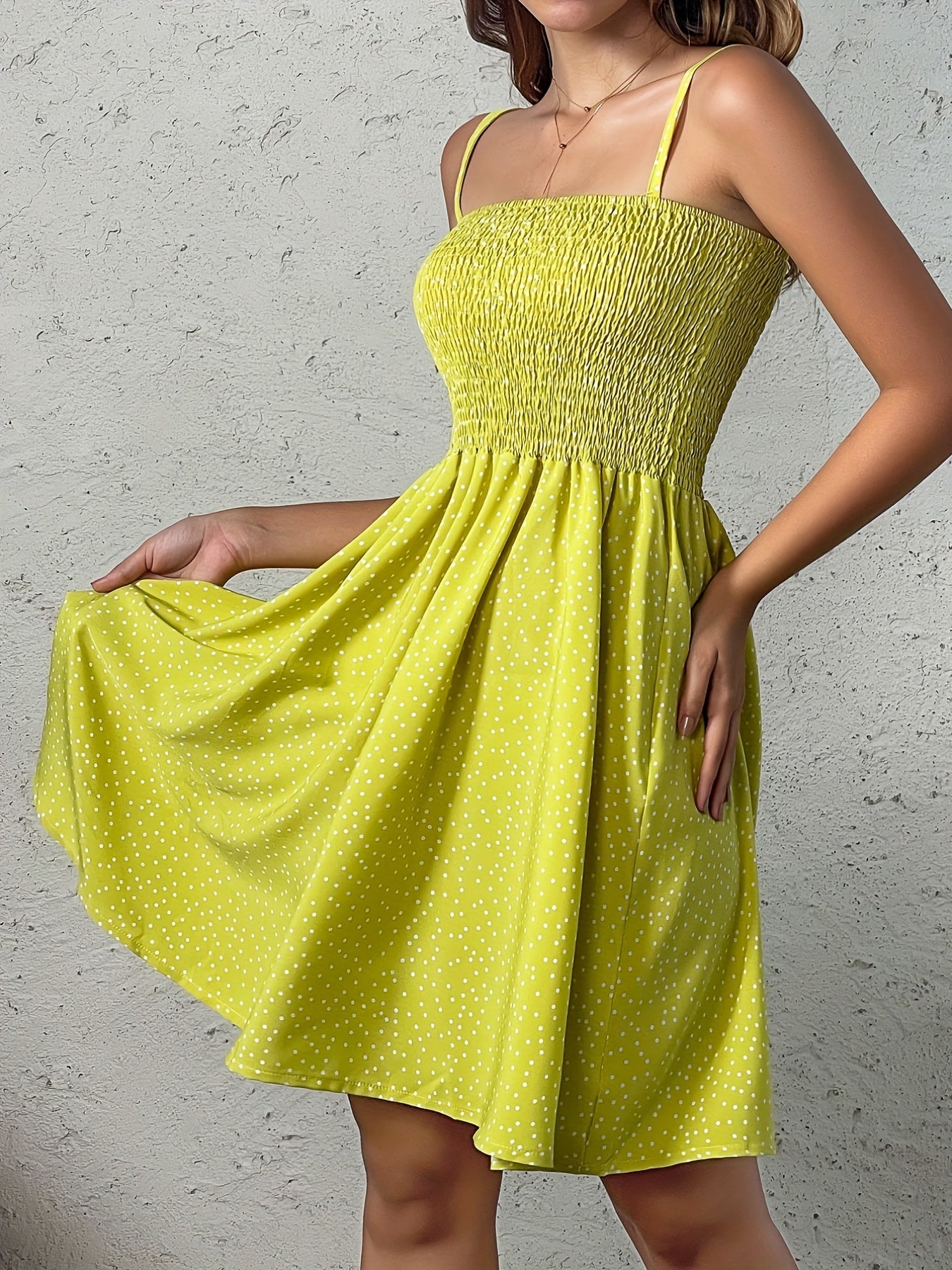 [Summer Cami Dress] Summer Backless Polka Dot Cami Dress | Women's Casual Clothing For Spring