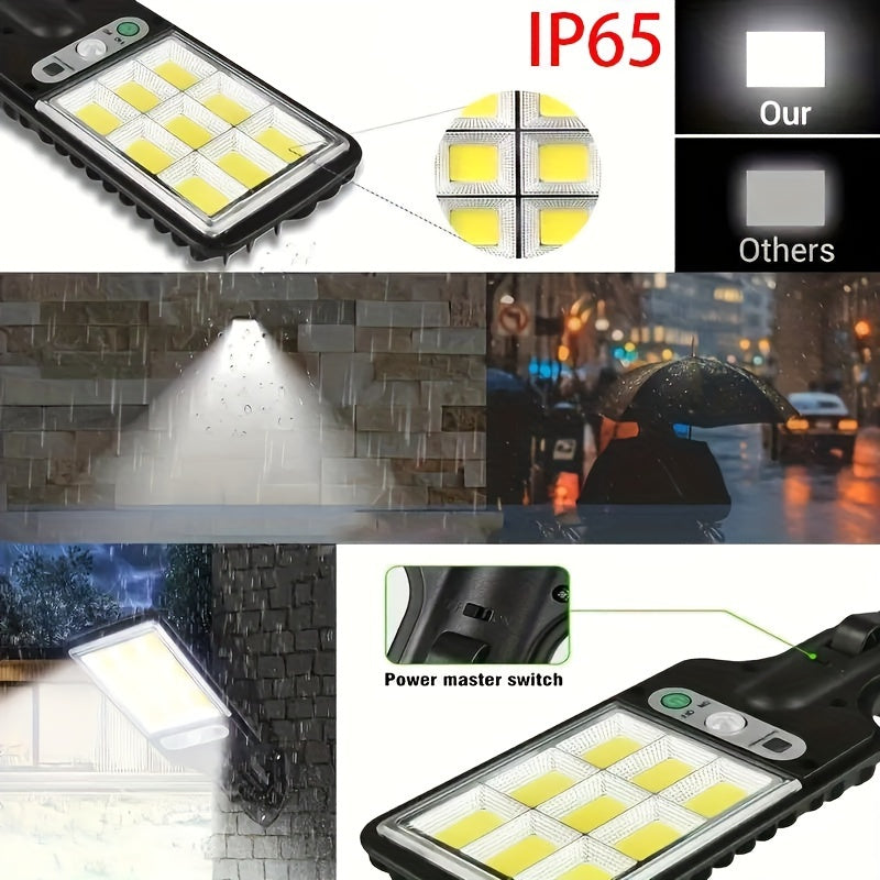 1/2/4pcs Outdoor Solar Street Light, LED Wall Lamp with Remote Control, Garden Light, Human Body Induction Wall Light