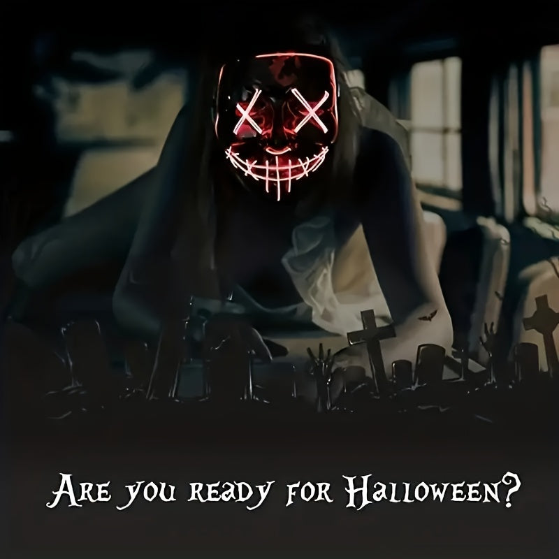 Halloween Light Mask LED Full Face Mask, Clown Glow Mask For Adult, For Christmas, Halloween, Thanksgiving